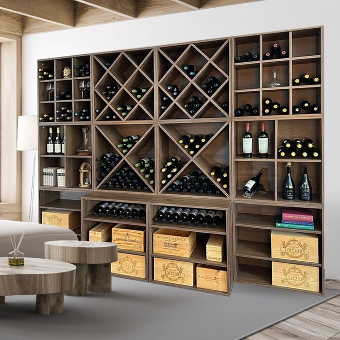 Wine rack system CAVEPRO in walnut