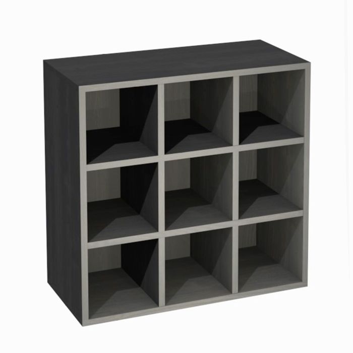 Shelving module with 9 compartments, ash graphite