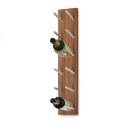 Wall wine rack ESTABA, holds 6 bottles, pearwood