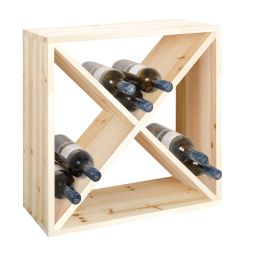 Wine rack 50 cm, module X-CUBE ,natural