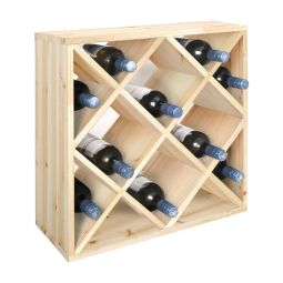 Wine rack 50 cm, module diamond shaped inserts, nat.