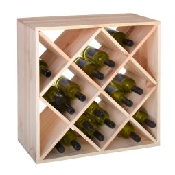 Wooden wine rack 60 cm, DIAMOND, natural