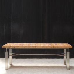 Table ACINO, rustic with stainless steel frame