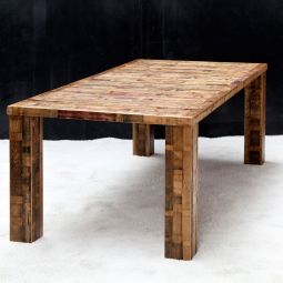 Table BOTTE DA VINO, rustic with wooden frame