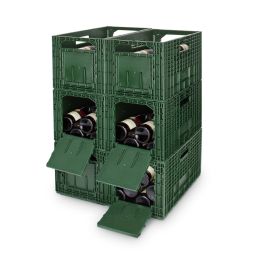 WINEBOX storage, plastic, green, 6 piece set