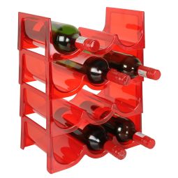 Acrylic wine rack FLASH red, 4 piece set