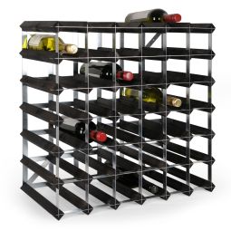 Modular wine rack system TREND 42 bottles, solid wood, black