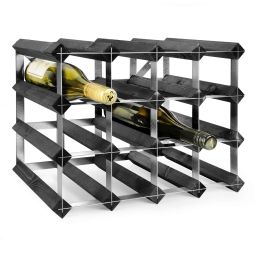 Modular wine rack system TREND , black stained, 16 Bottles