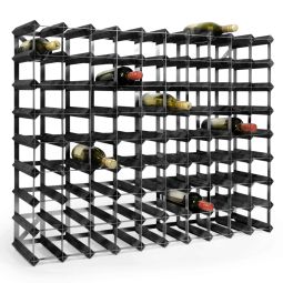 Modular wine rack system TREND , black stained, 90 Bottles