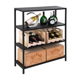 Metal wine rack BLACK PURE, Model 13, low