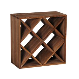 Wooden wine rack system CUBE 50 tobacco, diamond