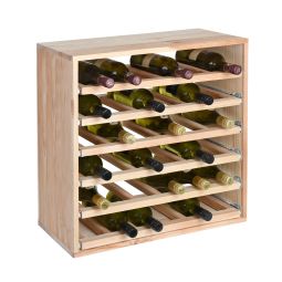 Wine rack 60 cm with sliding shelves for bottles, pine