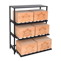 Metal Wine Rack BLACK PURE, Modell 14 with sliding shelves D 30 cm