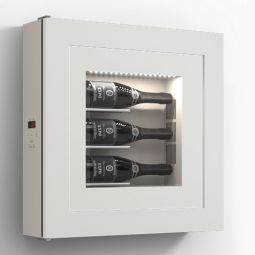 Climatised wall wine rack for 3 bottles, model 1