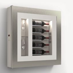 Climatised wall wine rack for 5 bottles, model 1