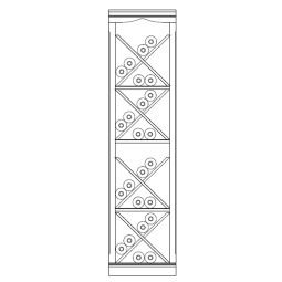 Wine rack system Piedmont, model 3, fir, white with light brown veneered alder edge
