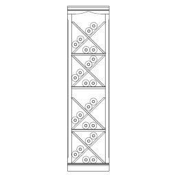 Wine rack system Piedmont, model 3, fir, white with light brown veneered alder edge