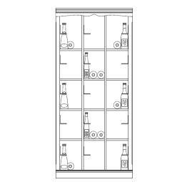 Wine rack system Piedmont, model 4, fir, white with light brown veneered alder edge