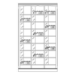 Wine rack system Piedmont, model 6, fir wood, white with light brown veneered alder edge