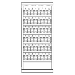 Piedmont wine rack system, model 9, oak veneer, dark brown