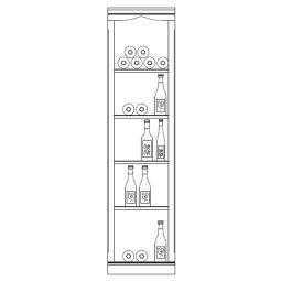 Wine rack system Piedmont, fir wood, model 1, walnut/ medium brown