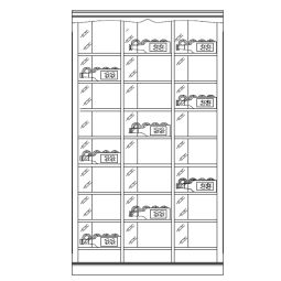 Wine rack system Piedmont, fir wood, model 8, walnut/ medium brown