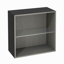Shelf module with glass top, ash graphite